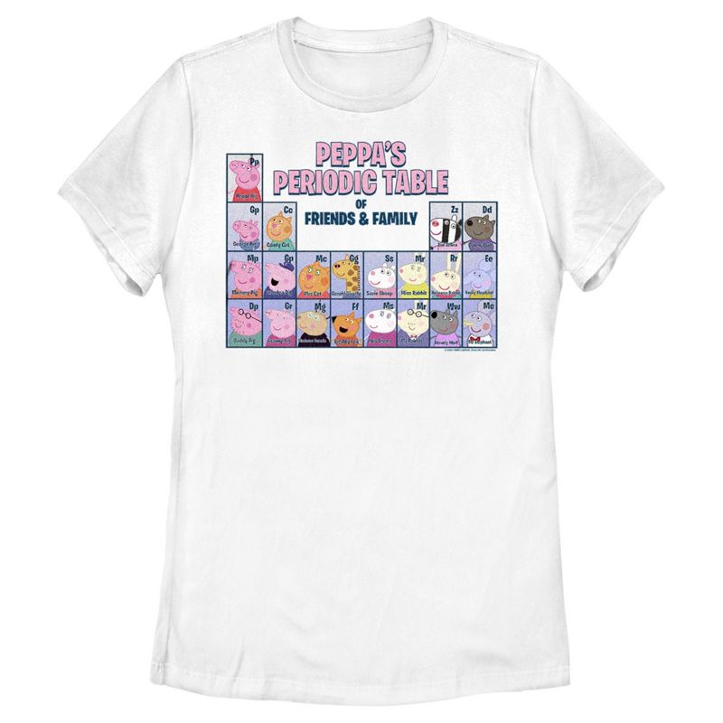 Women's Peppa Pig Periodic Table of Friends & Family T-Shirt, 1 of 5
