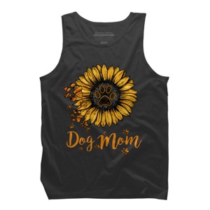 Men's Design By Humans Mother's Day Dog Mom Sunflower Paw By dodorindesign Tank Top - 1 of 2
