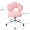 TopComfy Task and Office Chairs Teddy Fabric Ergonomic 360 Swivel Height Adjustable For Home Office Study Game Bedroom, Pink, 23.62"*20.67"*15.75" - 4 of 4