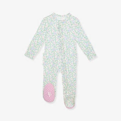 Infant Prairie Floral Footie Ruffled Zippered One Piece - Posh Peanut