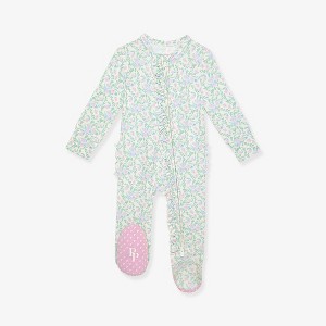 Infant Prairie Floral Footie Ruffled Zippered One Piece - Posh Peanut - 1 of 3