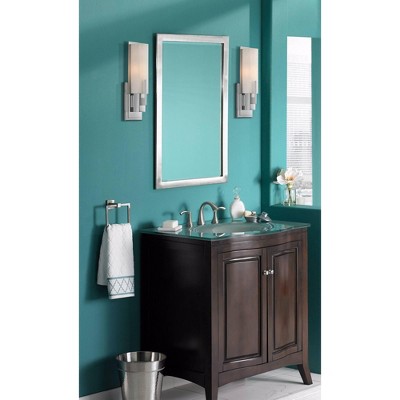 Midtown 19" Chrome Wall Sconce with White Glass Shade