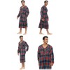 ADR Men's Sleep Shirt, Soft Plush Fleece Men's Nightshirt, Warm Long Henley One Piece Pajama - 3 of 4