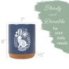 Elanze Designs 8 inch Floral Rabbit Leaf Dot Pattern Large Ceramic Kitchen Utensil Holder Navy Blue and White Crock with Cork Base - 2 of 4