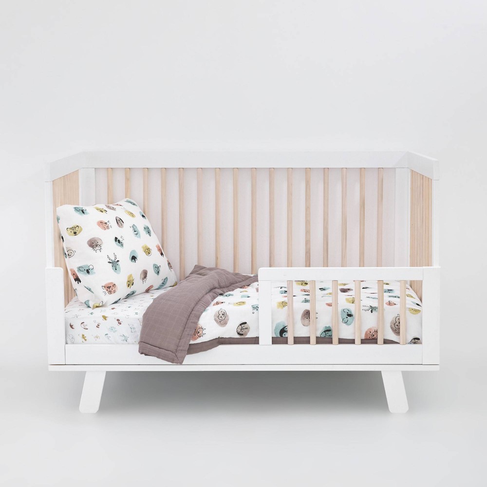 Photos - Bed Linen Little Unicorn Cotton Muslin Toddler Bedding Set - Watercolor Critters