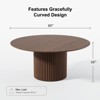 PexFix 60 inch Wood Round Dining Table Circle Kitchen Table with Wood Strip Base Modern Farmhouse Dinner Tables for Kitchen Living Room Walnut - 4 of 4