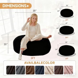 CAVINAS 5FT Giant Bean Bag Chair with Memory Foam,Floor Sofa with Flannel Cover,Gaming Bean Bag Chairs for Adults,BeanBag Chair for Living Room,Black - 1 of 4