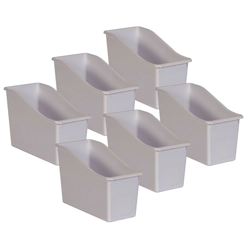 Teacher Created Resources® White Plastic Book Bin, Pack of 6, 1 of 3