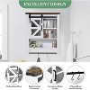 Bathroom Wall Mounted Cabinet, with Sliding Barn Door & Adjustable Shelf, Farmhouse Over Toilet Storage Cabinets with Towel Bar, White - 3 of 4