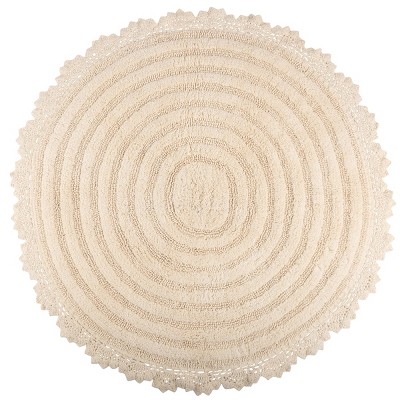 Lavish Home 2-Piece Round Cotton Bath Mat Set