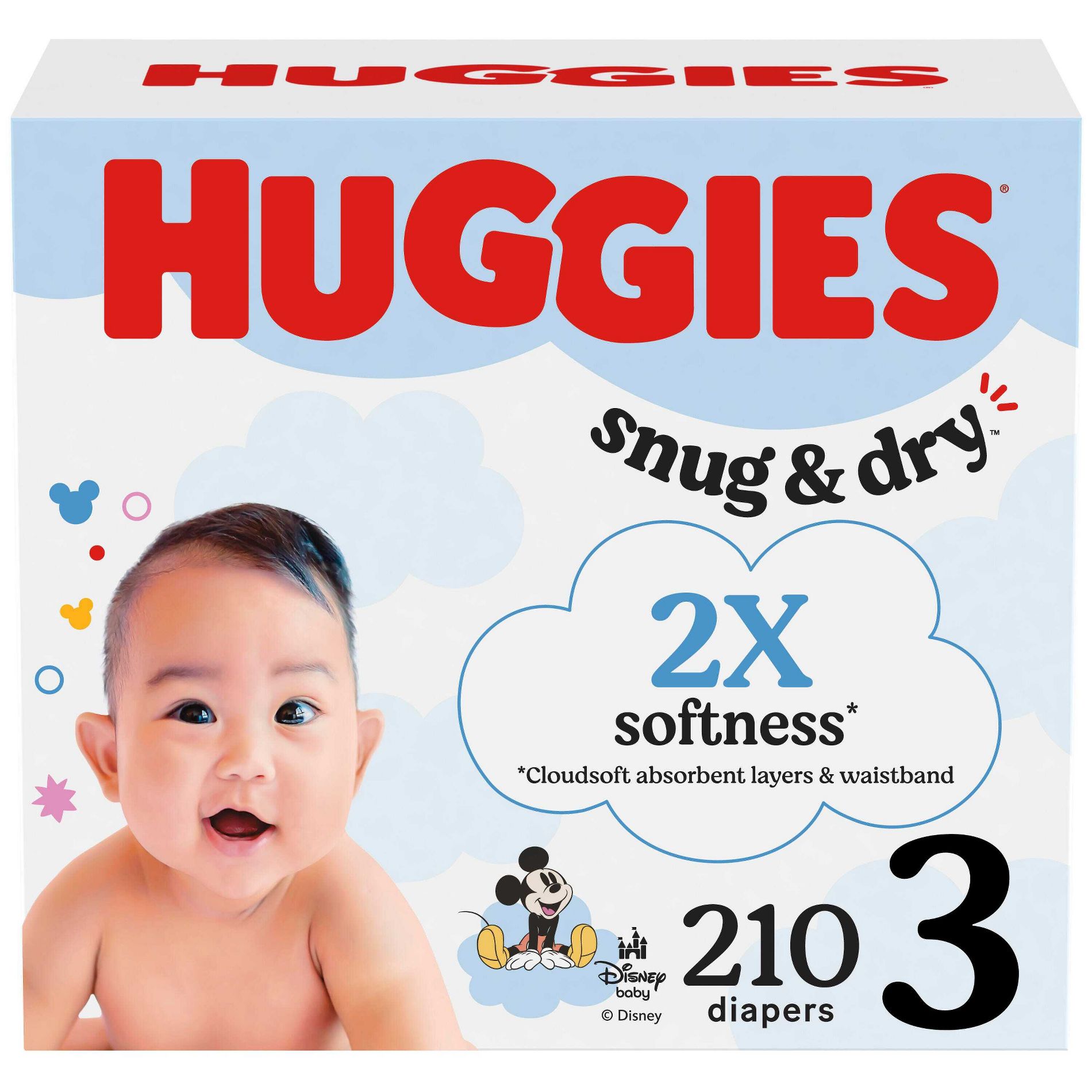 Huggies Snug & Dry Diapers - Size 3 - 210ct