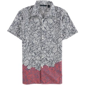 Perry Ellis Mens Luau Flower Button Up Shirt - 1 of 2