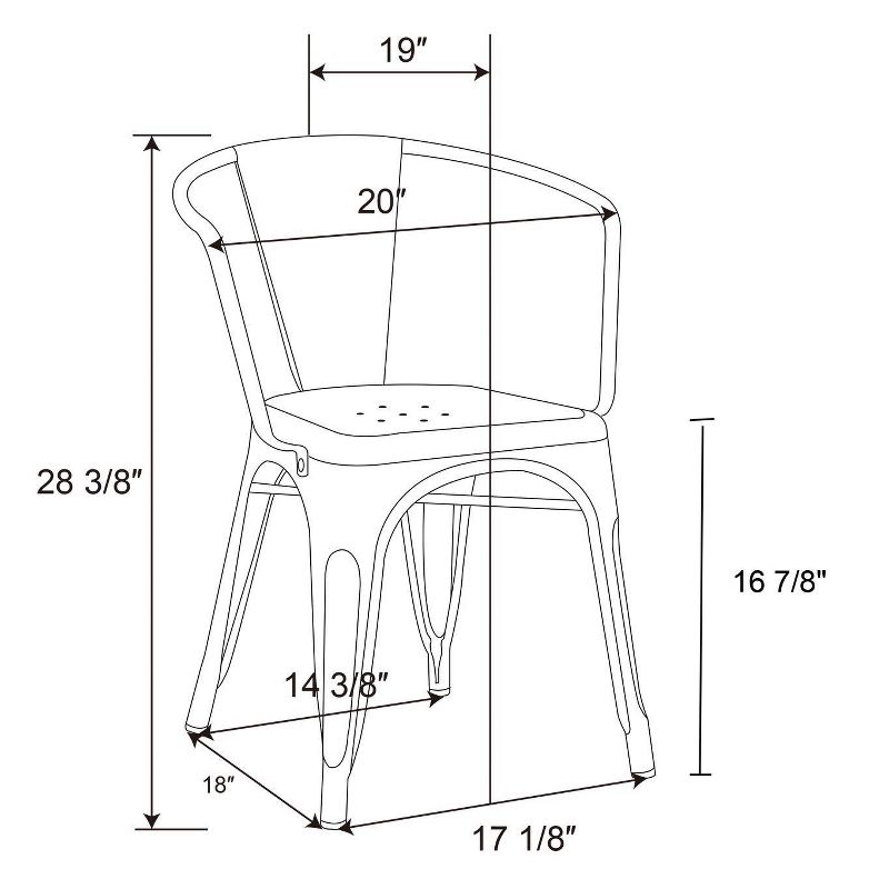 Set of 2 Carlisle Metal Dining Chair Black - Threshold&#8482;, 2 of 3