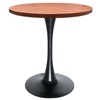 LeisureMod Bristol 27" Round Dining Table – Modern MDF Top Accent Café Table & Glossy Black Iron Pedestal Base for Kitchen and Small Spaces - 2 of 4