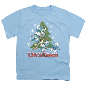 Boys' Smurfs Trim The Christmas Tree T-Shirt - 1 of 4