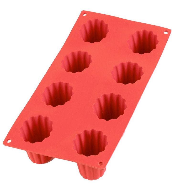Lekue Silicone 8 Cavity Cannelais Bordelais Baking Mold, Red, 1 of 4