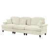 Elegant Mid-Century 3-Seater Chenille Sofa with Flared Arms, Skirt & Spindle Legs - 4 of 4