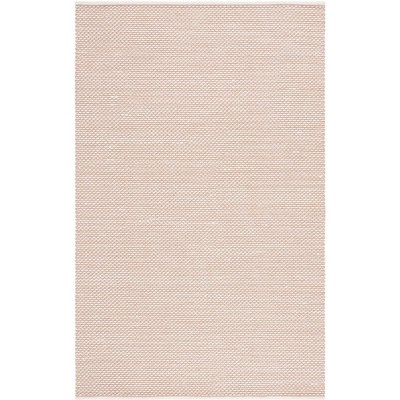 Beige Handwoven Wool 4' x 6' Rectangular Area Rug