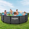 Funsicle 12 Feet by 36 Inch Oasis Designer Round Frame Above Ground Swimming Pool with Filter Pump, D Cartridge, & Ladder, Dark Herringbone - 2 of 4