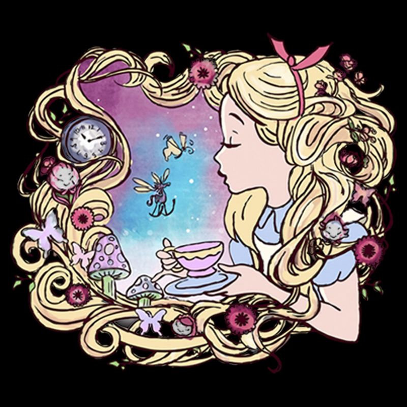 Men's Alice in Wonderland Artistic Alice Long Hair Tea Party Pull Over Hoodie, 2 of 5