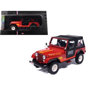 1983 Jeep Renegade Red with Stripes and Black Top 1/24 Diecast Model by IXO Models - 1 of 4
