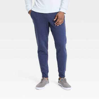 Men's Cotton Fleece Cargo Jogger Pants - All In Motion™ Navy Blue