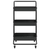 vidaXL 3-Tier Kitchen Trolley Black 16.5 in.x13.8 in.x33.5 in. Iron and ABS - 3 of 4