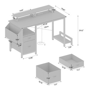 Office desk with power outlet, 2 Monitor Stands - 1 of 4