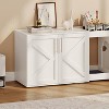 Cat Litter Box Enclosure with Double Room, Modern Hidden Litter Box Cabinet Cat Washroom Furniture for 2 Cats - 3 of 4