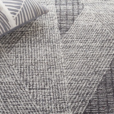 Ivory and Charcoal Wool Handmade Tufted Runner Rug, 2'-3" x 8'