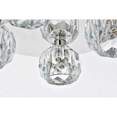 Modern Chrome Globe Ceiling Lamp with K9 Crystal Spheres