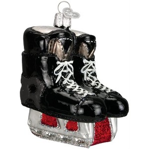 Old World Christmas Blown Glass Ornament for Christmas Tree, Hockey Skates - 1 of 4
