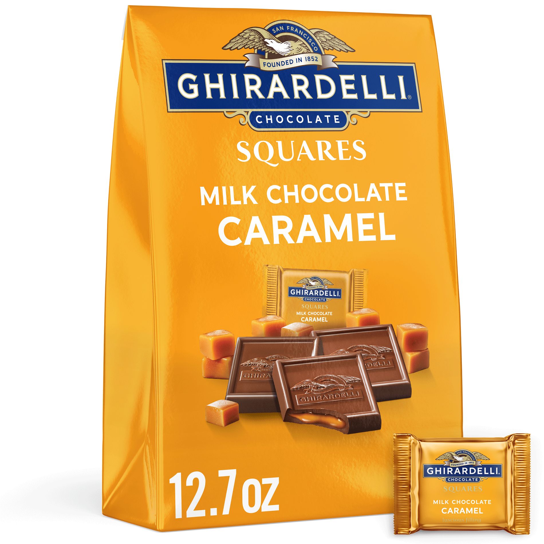 Ghirardelli Milk Square Chocolate Caramel - XL Bag - 12.7oz