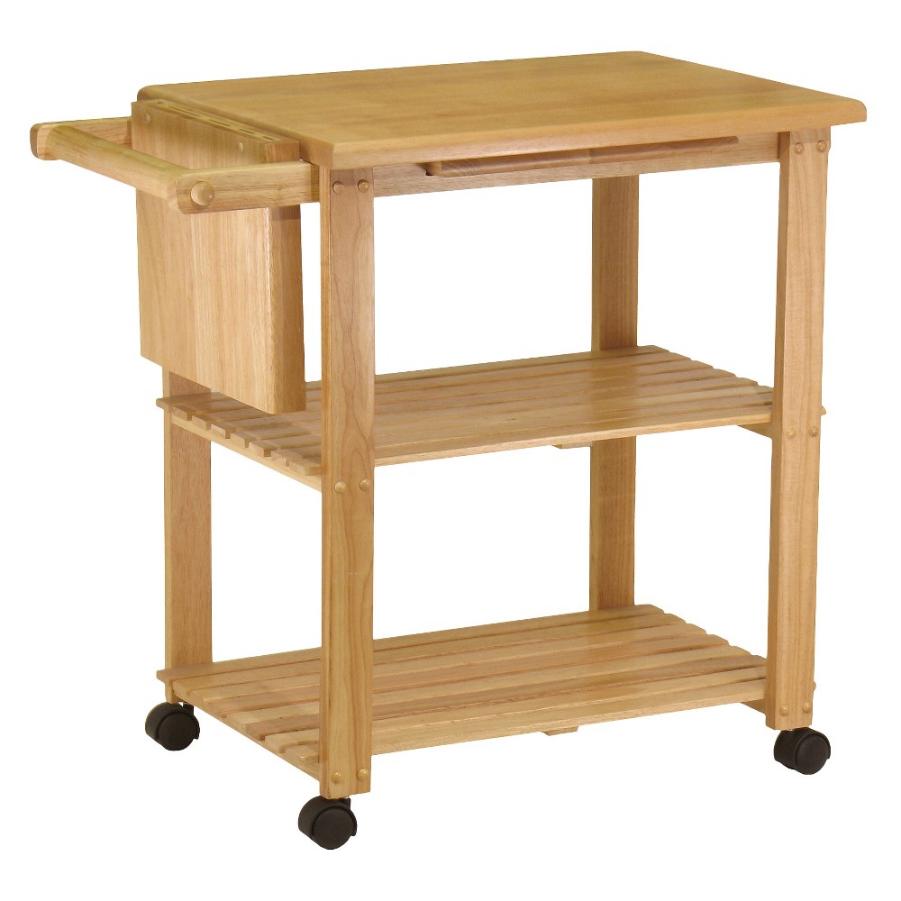 Utility Cart with Cutting Board Wood/Natural - Winsome