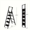 Syemin Ladders 5-Step Ladder Folding Stool with Anti Slip Pedals, Lightweight Folding Ladder, Multi-purpose Steel Ladder, Black, 33.8"*33.8"*63.38" - 2 of 4