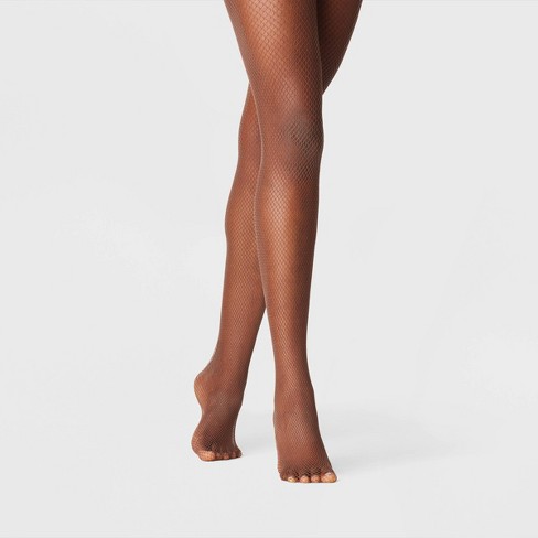 Women's Basic Fishnet Tights - A New Day™ Cocoa M/L