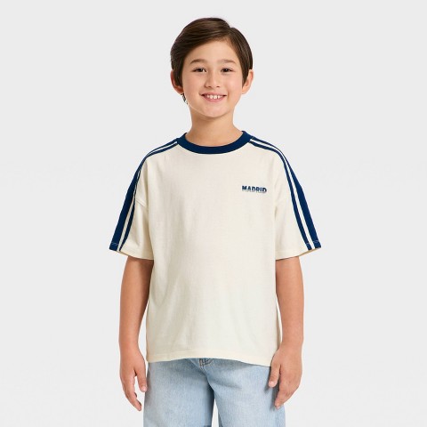 Детские Cat & Jack Boys' Short Sleeve Jersey T-Shirt - Cat & Jack™ Off-White M