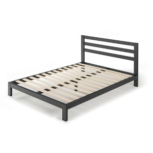 King Modernista Classic Heavy Duty Platform Bed Frame with Headboard, 10", Mellow - 1 of 4