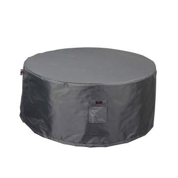 Titanium 3-Layer Water Resistant Outdoor Fire Table Round Covers Dark Gray by Shield