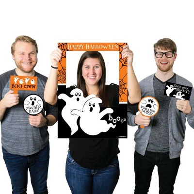 Big Dot of Happiness Spooky Ghost - Halloween Party Photo Booth Picture Frame and Props - Printed on Sturdy Material