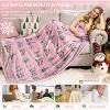 Lomsoe Christmas Blanket Flannel Holiday Blanket Xmas Deer Throw Blanket for Couch Bed Living Room, Christmas Reindeer Pink. - 3 of 4