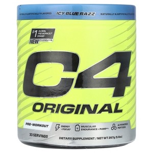 C4 / Cellucor C4 Original, Pre-Workout, Icy Blue Razz, 267 oz (9.4 oz) - 1 of 2