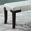 Dexmalle Faux Leather Espresso Tufted Bench - 3 of 4