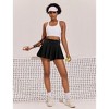 FIONECA Womens Tennis Skirt Pleated Athletic Skirts with Pockets Shorts High Waisted Golf Skort for Workout Pickleball - 3 of 4