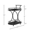MaseiKar 2-Tier Bar Cart, Black Wine Cart with Wine Rack & Glass Holder, Mobile Bar Serving Cart for Home Party, Drink Trolley for Living Room - 4 of 4
