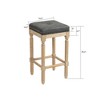 26" Tufted PU Upholstered Wooden Counter Stools with Nailhead Trim, Set of 2 for Kitchen Island and Home Bar - 2 of 4