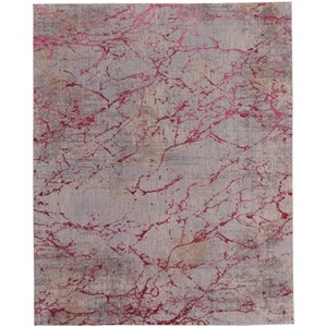 Pink Taupe and Gray Abstract Power Loom Area Rug - 1 of 4