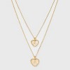 14K Gold Dipped Floral Heart Shape Pendant Necklace Set 2pc - 3 of 4