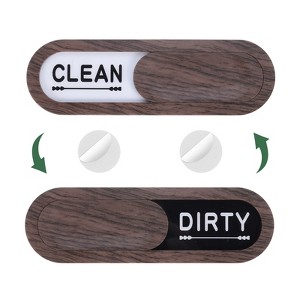 Unique Bargains Kitchen Hotel Indicating Clean Dirty Sign Oval Dishwasher Magnet Dark Brown - 1 of 4