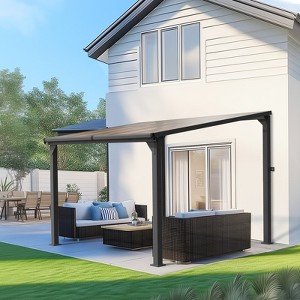 Pamapic Hardtop Outdoor Gazebo Pergola Aluminum Framed with Sloping Pitched Roof for Garden, Patio - 1 of 4